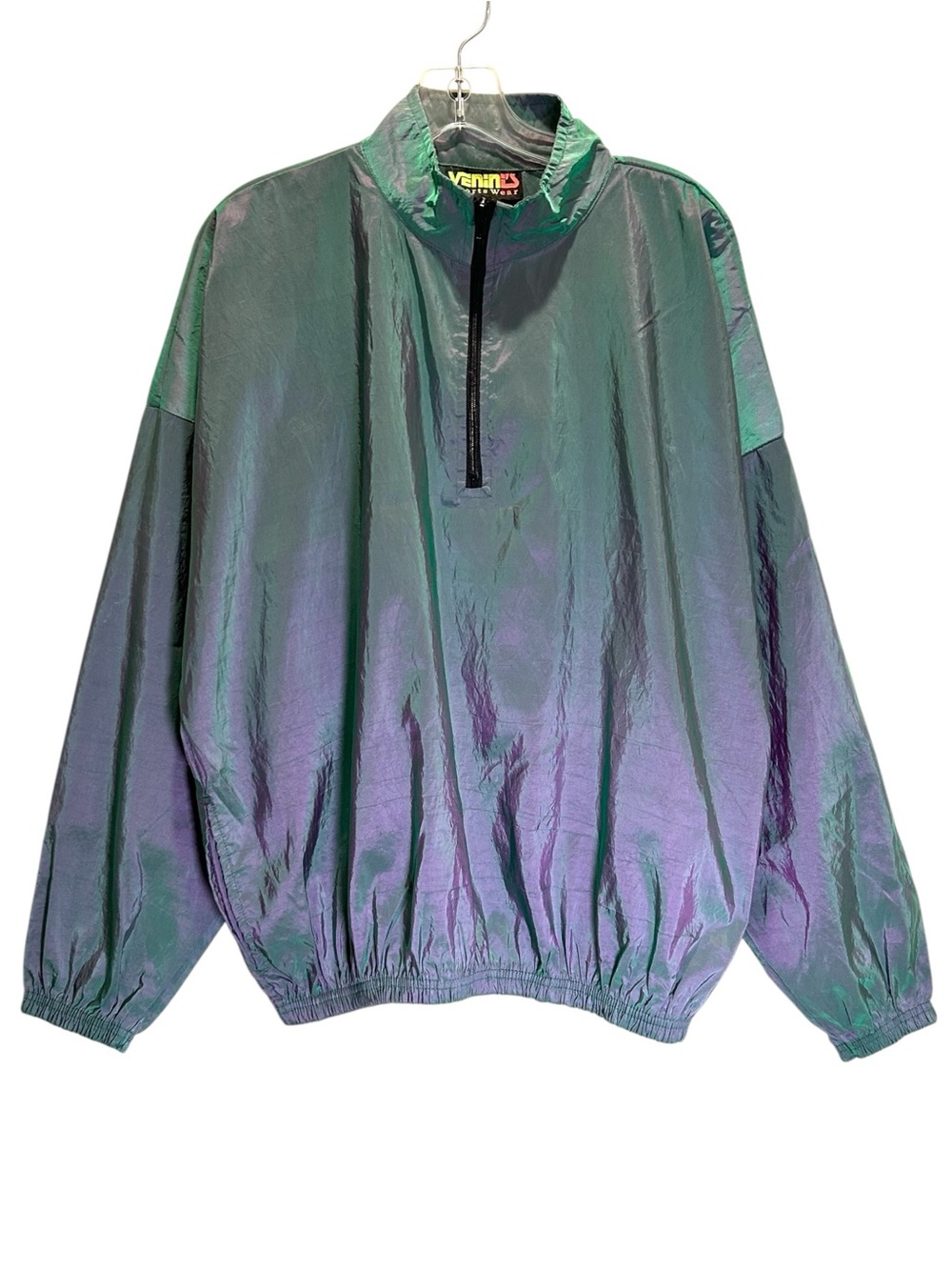 VTG 90’s Venini’s Sportswear Purple & Green Iridescent 1/4 Zip Jacket - One Size